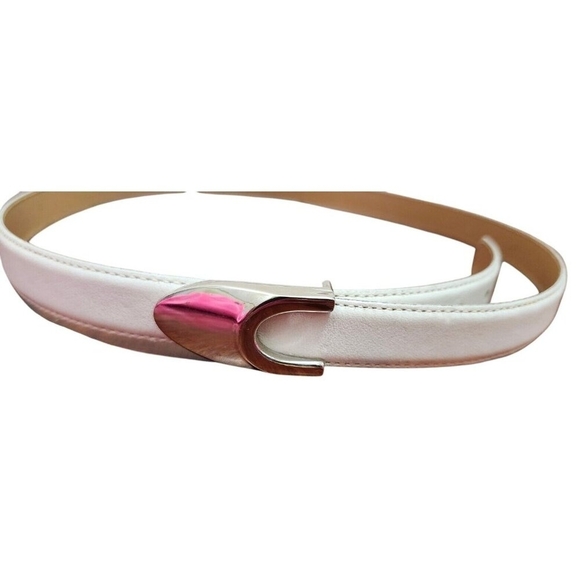 Bloomingddes Women white leather belt - Picture 4 of 11